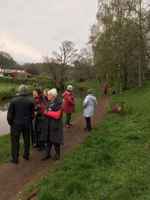 WI members identifying tree planting sites along the canal